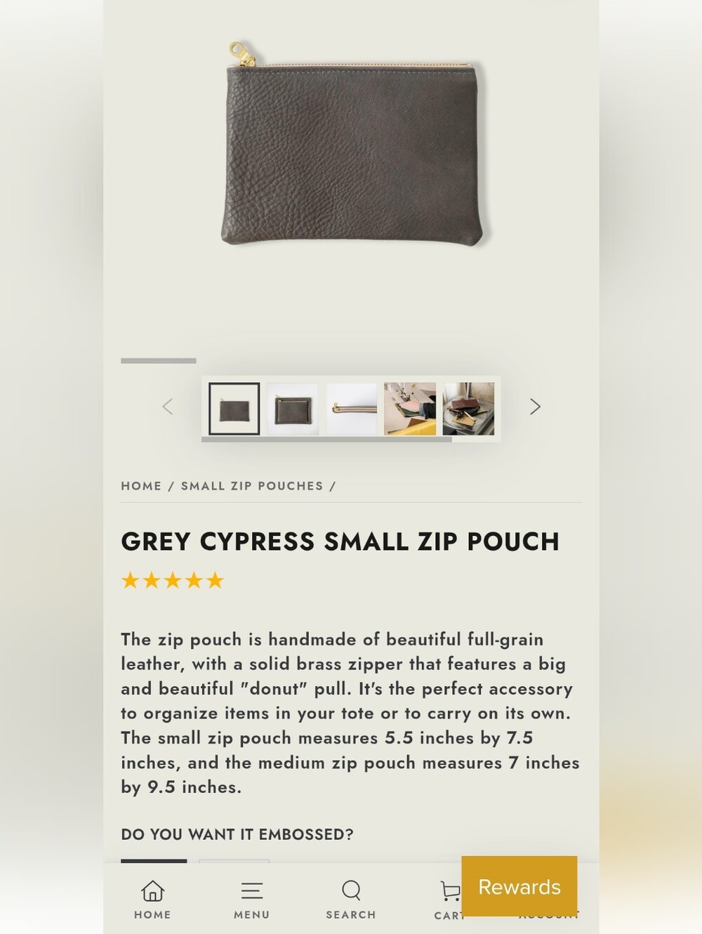 KMM & CO Grey Cypress Leather Pouch - Picture 5 of 5